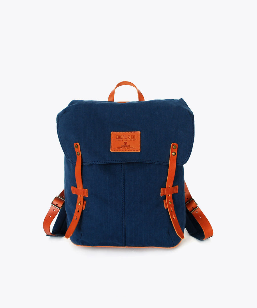 Ideal&co. Backpack with leather straps. Leather backpack.